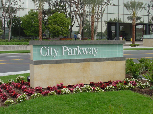 City Parkway Monument Sign by Landmark Signs Inc.