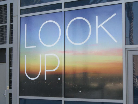 Look Up Window Graphic by Landmark Signs Inc.