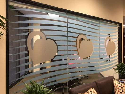 Privacy Glass Window Graphic by Landmark Signs Inc.