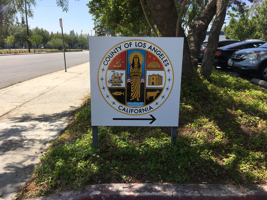 County of Los Angeles Directional Sign by Landmark Signs Inc.
