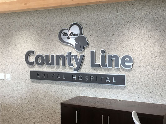 County Line Animal Hospital Dimensional Letter Sign by Landmark Signs Inc.