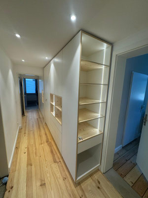 Flurmöbel Garderobe Massivholz Fichte und weiß matt 