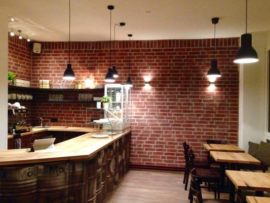 Bar eines Bistros, rustikale Optik
