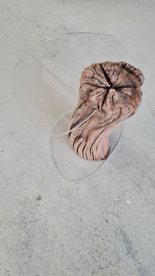 Beistelltisch Treibholz und Acrylglas 