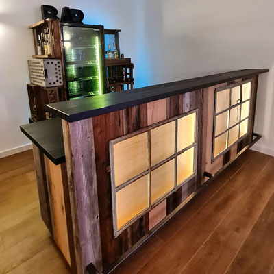 Bartresen Altholz schwarz matt Eiche 