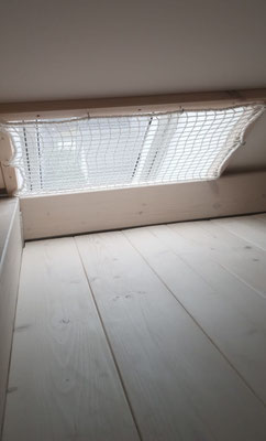 Ausblick Hochbett Fallschutznetz 