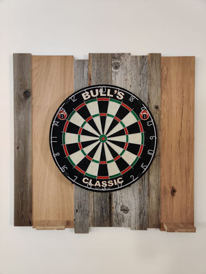 Dartscheibe mit Altholz Rückwand 