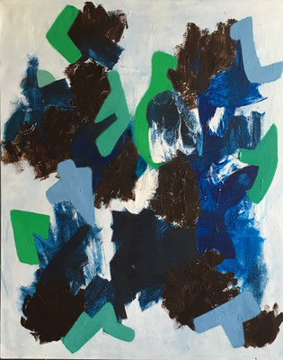 Sans titre- Technique mixre sur toile, 100x81 cm