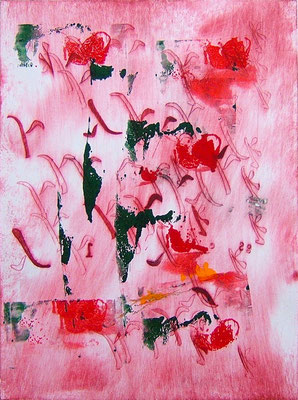 D-composition rythmique 2-Monotype, 30x40 cm 