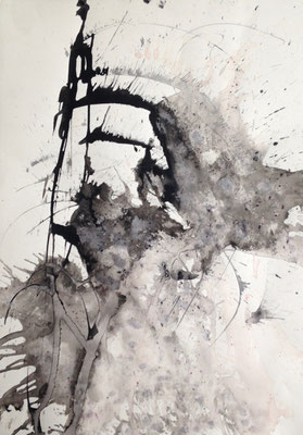 Sans titre 8, encre 70 x50 cm, 2018