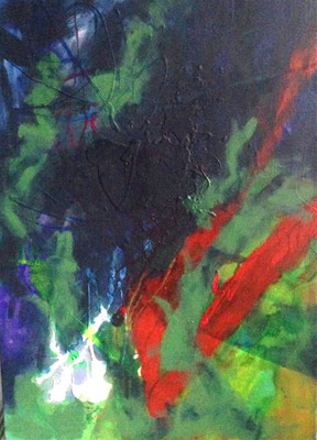 Le sacre du printemps 2 - Technique mixte sur toile, 100x73 cm