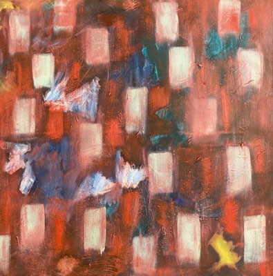 Sans titre-Technique mixte sur toile, 120x120 cm