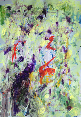 Sans titre 4, Technique mixte  70x100 cm, 2018
