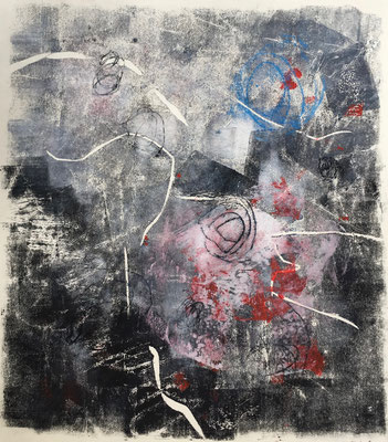 Cantus firmus (la commune 1)-Monotype,47x42 cm