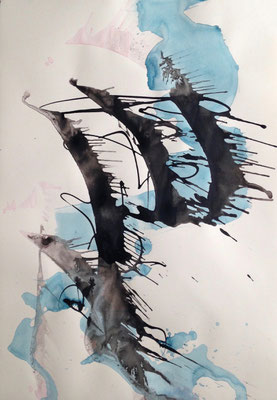 Sans titre 9, encre 70 x50 cm, 2018