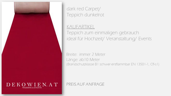 darkred Wedding Carpet/  dunkelrot Hochzeit Teppich/ DEKOWIEN.AT