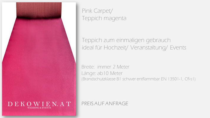 magenta Wedding Carpet/ pink Hochzeit Teppich/ DEKOWIEN.AT