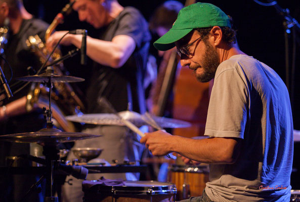 Guillaume Bertrand; Anne Quillier quintet "Hirsute" Festival JAZZ360, samedi 4 juin 2022, Cénac. Photographie © Christian Coulais