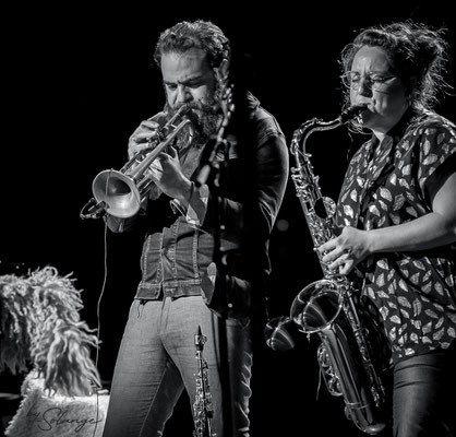 Nicolas Gardel, Carla Gaudré; Høst invite Nicolas Gardel. Festival JAZZ360, vendredi 4 juin 2021, Cénac. Photographie © Solange Lemoine