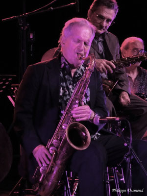 Scott Hamilton, Michael Cheret quintet, Festival Jazz360, samedi 30 mai 2026, le Chai des Arts, Camblanes-et-Meynac. Photographie : Philippe Desmond