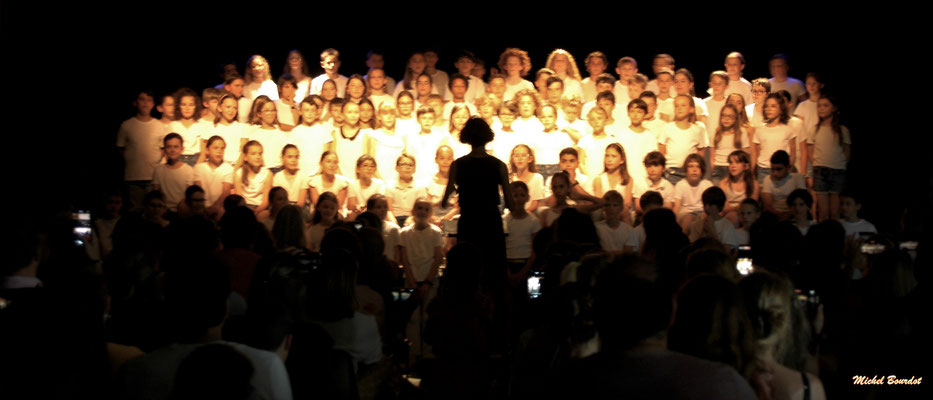 Concert des chants chorales, écoles de Cénac & St-Caprais-de-Bordeaux, jeudi 8 juin 2023, Cénac. Photographie : Michel Bourdot