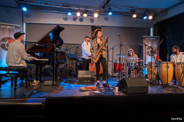 Jeanne Michard latin quintet. Festival Jazz360, jeudi 30 mai 2024, Cambes. Photographie©tamkkaphoto-Alain Pelletier