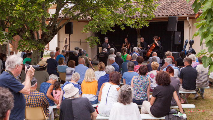 François Corneloup & Jacky Molard quartet "Entre Les Terres" Festival JAZZ360, samedi 4 juin 2022, Cénac. Photographie © Christian Coulais