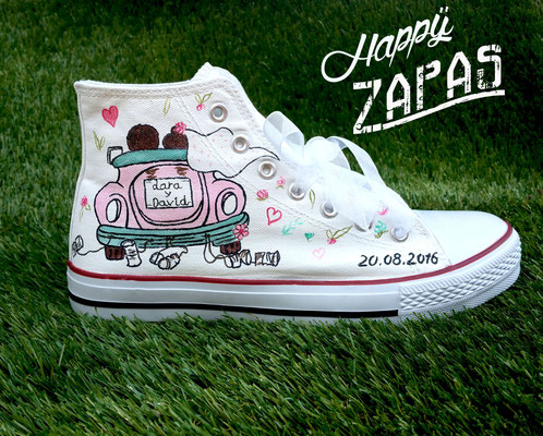 Zapatillas pintadas a mano boda sales