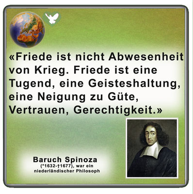 Friedenszitat von Baruch Spinoza