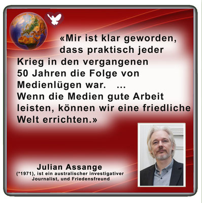 Friedenszitat von Julian Assange