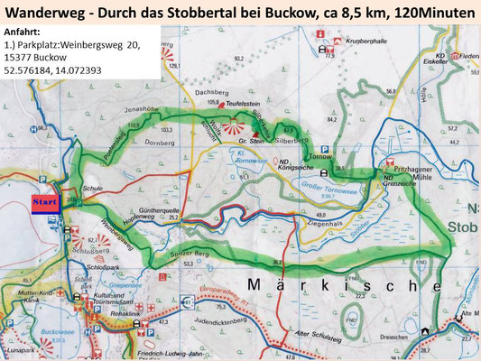 Wanderweg - Durch das Stobbertal bei Buckow, ca 8,5 km, 120Minuten