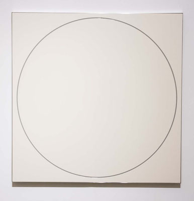 Groove, urethane paint on wooden panel, aluminum,caulking agent, 120.6cm×120.6cm×5cm, 2016