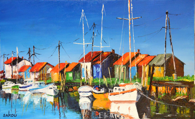 La Tremblade, chenal à marée haute - 61x38 cm - SKOAQT9M12 - Disponible