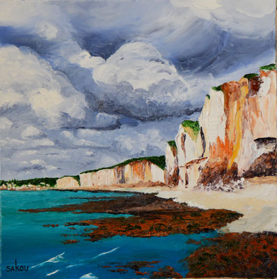 Ciel menaçant sur la falaise - 40x40 cm - SKOCAO3C4 - Disponible