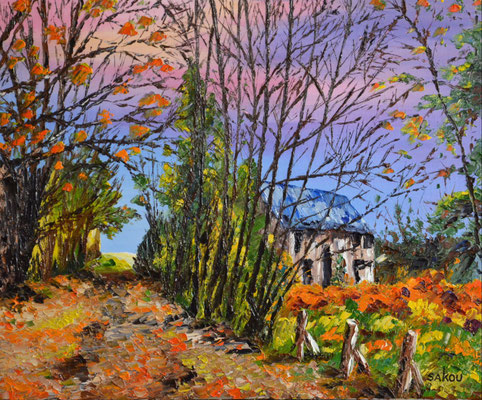 Maison isolée à la campagne - 46x38 cm - SKOBFR4F8 - Indisponible 