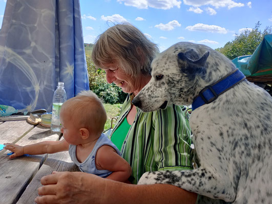 Besuch von Beate mit den Enkelkindern