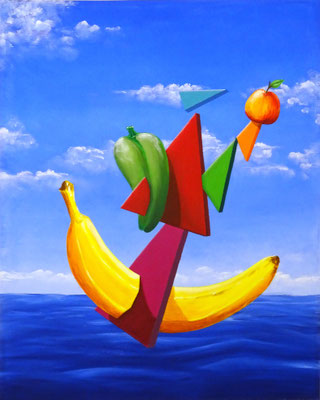 Bananaboot, 80x100cm, Acryl auf Leinwand