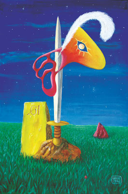 Der fröhliche Ritter, 60 x 80cm, Öl auf Leinwand