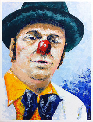 ClownDoctor, 60x80cm, Acryl auf Leinwand, gespachtelt