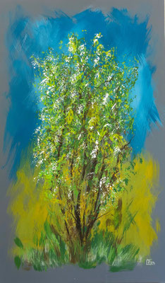 Blühende Natur, 60 x 120cm, Acryl auf Leinen