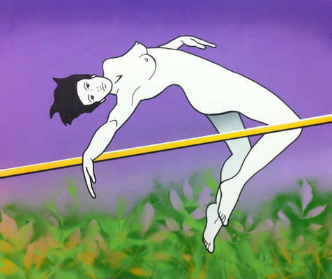 Nacktsprung, 140x100cm, Acryl auf Leinwand