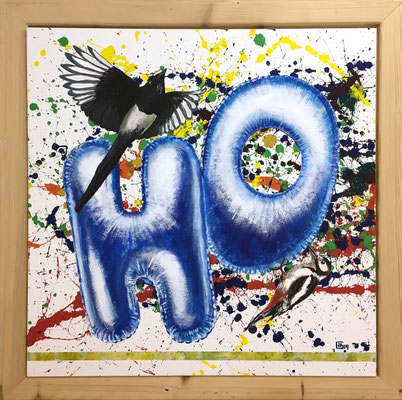 HO für Hoffnung/Hope, 100x100cm, Acryl auf Leinen