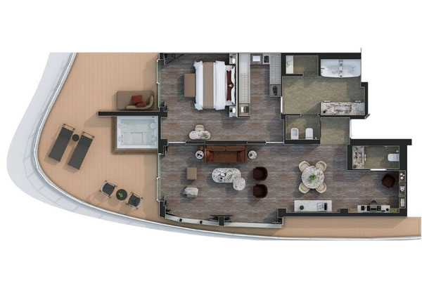 Silversea Silver Ray Otium Suite Grundriss