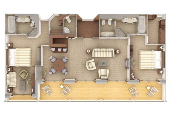 Silversea Silver Shadow Owner's Suite Grundriss
