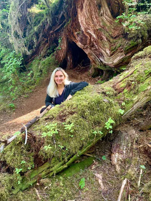 Anne Fischer von Emocean Cruises im Wald in Ketchikan in Alaska