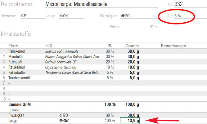 Rezept Mandelhaarseide mit 5% LU