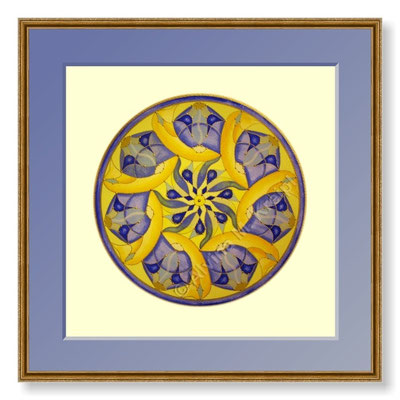 Die Kundin schrieb: "Ich bin noch ganz überwältigt. Es kam heute an, dein wunderbares Mandala. Was für ein Geschenk, ich bin noch ganz überwältigt und sprachlos. Sowas Grandioses! Ich sitze noch vor Aufregung, kann gar nicht aufstehen... Daaaanke!"