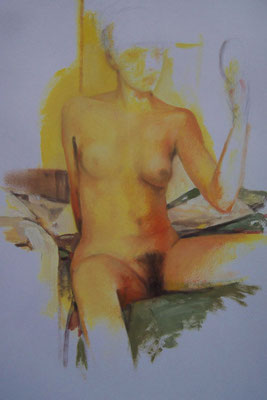 Corps, huile sur papier canson 65 x 50 cm 