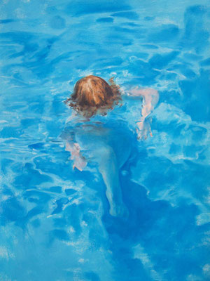 Piscine huile sur carton 120 x 80 cm 2009