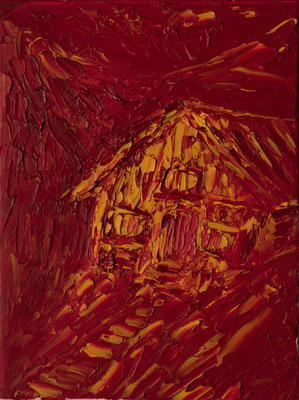 Die Berghütte, 30x40 cm